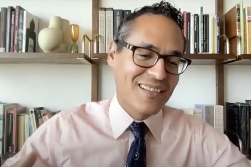 Roosevelt Montas discussing Rescuing Socrates